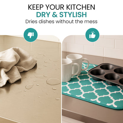 Microfiber Dish Drying Mat for Dishes, Pots & Pans, Reversible