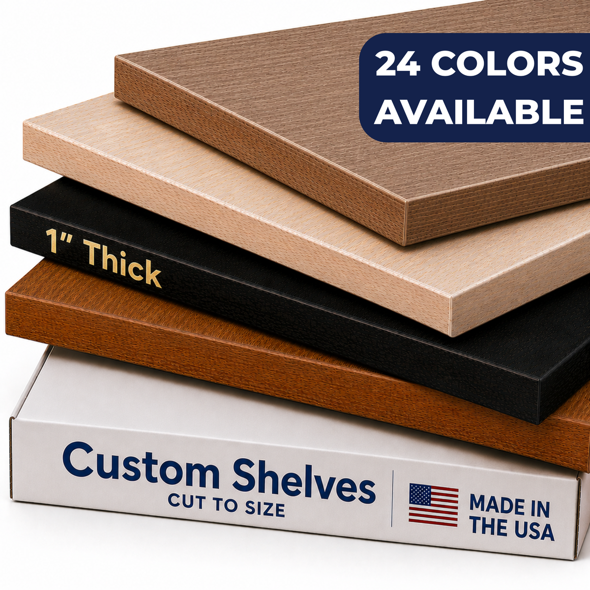 Custom Cut Cabinet Shelves, 1 Inch Thick Melamine, Cut to Size