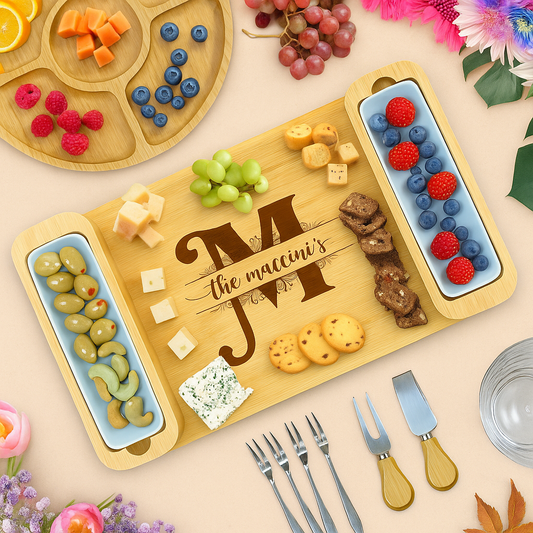 Bamboo Charcuterie Board Gift Set