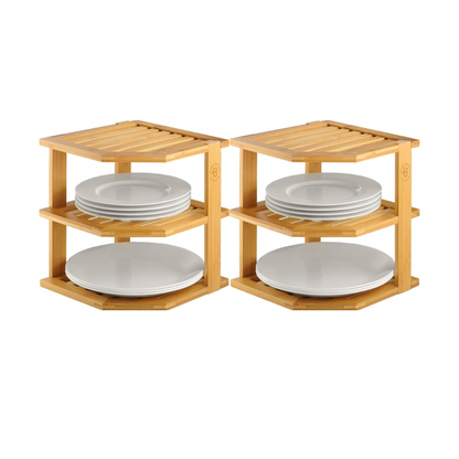 Bamboo 2-Pack Corner Organizer Shelf