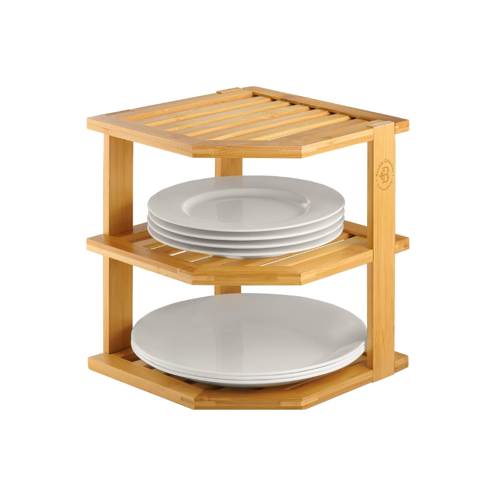 Bamboo Corner Organizer Shelf Rack