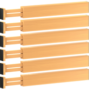 Bamboo drawer dividers 6 pack adjustable 16 to 22 inches