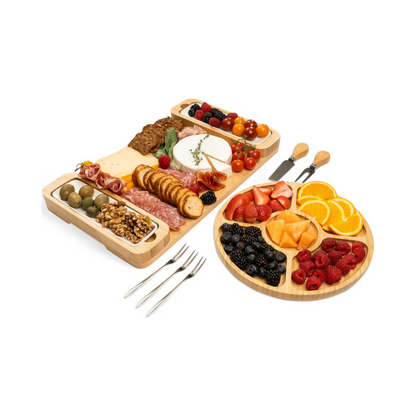 Bambüsi Charcuterie Board Gift Set Cheese Board & Serving Tray Bamboo Charcuterie Boards Bambüsi Charcuterie Board Gift Set Cheese Board & Serving Tray Bamboo Charcuterie Boards
