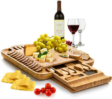 Load image into Gallery viewer, #1 Wedding &amp; Bridal Shower Gift - Bamboo Cheese/Charcuterie Board &amp; Knife Set
