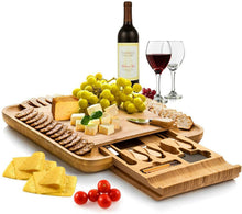 Load image into Gallery viewer, #1 Bamboo Cheese/Charcuterie Board &amp; Knife Set for Hosting
