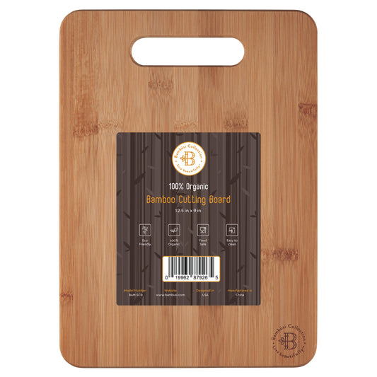 Bamboo Cutting Board with Handle for Kitchen Prep and Serving | Durable Eco Friendly Wooden Chopping Board by Bambüsi