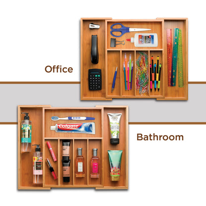 Expandable Bamboo Drawer & Knife Organizer