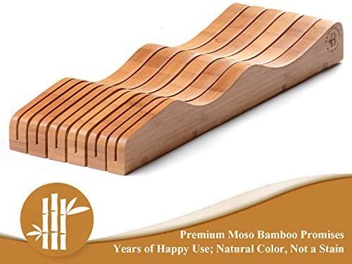 Bamboo In-Drawer Knife Organizer