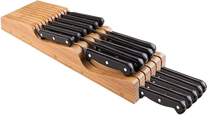 Bamboo In-Drawer Knife Organizer