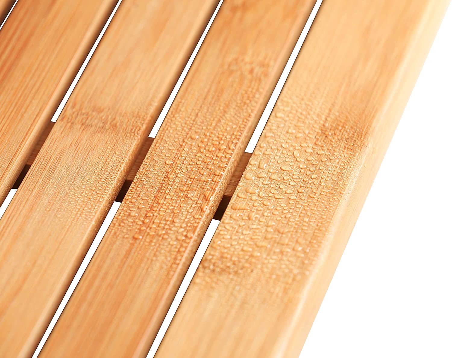 BATH MAT Natural Bamboo Wood Rubber Padded Bottom Foldable Long 18x34  ZPIRATES