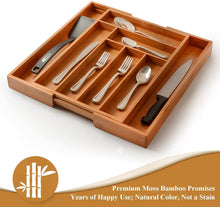 Load image into Gallery viewer, Bamboo Silverware Drawer Organizer
