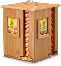 Load image into Gallery viewer, Bamboo Tea Caddy with Four Compartments and Lid
