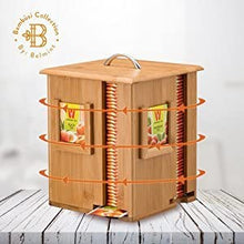 Load image into Gallery viewer, Bamboo Tea Caddy with Four Compartments and Lid
