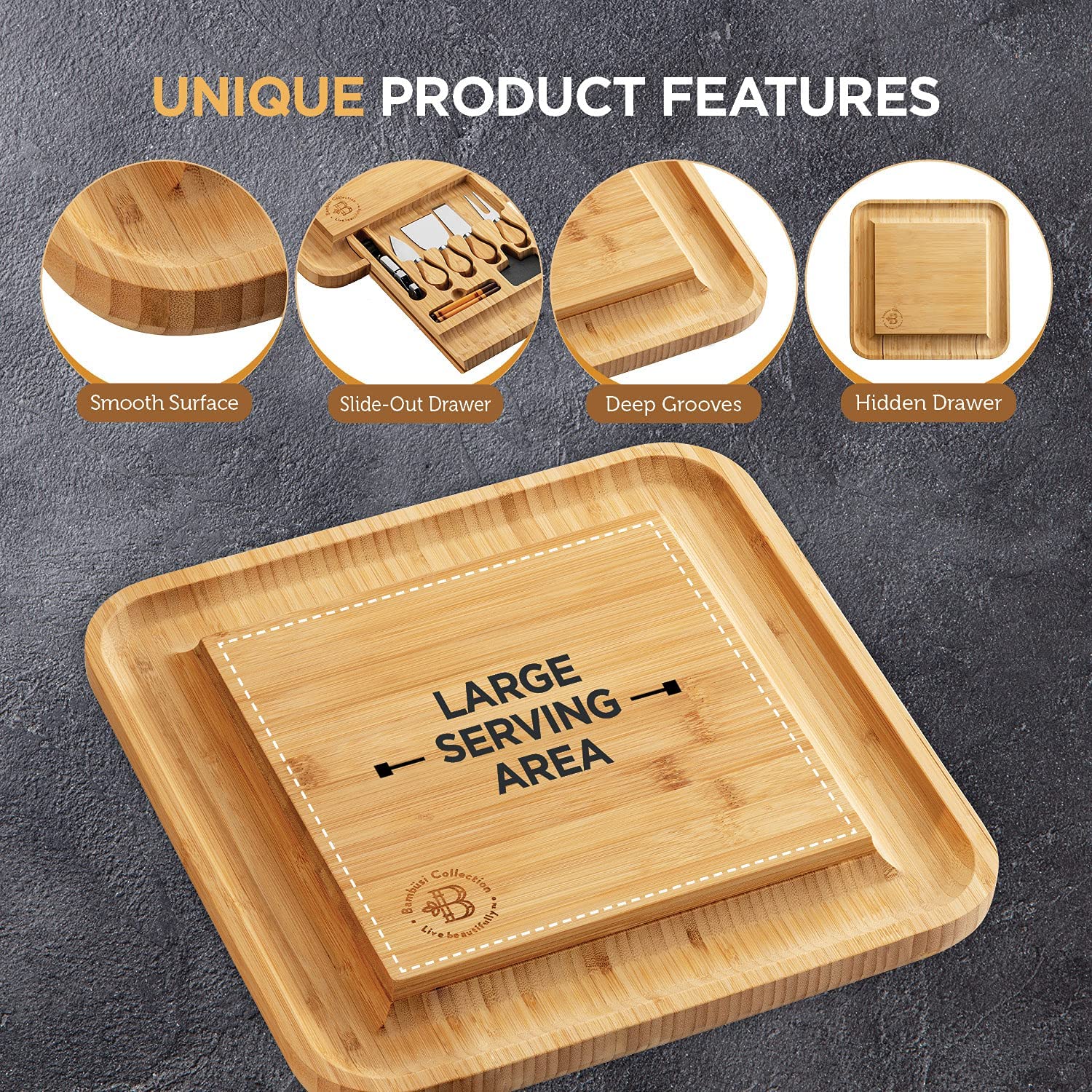 Gourmet Food with Bamboo Cutting Board Gift Set