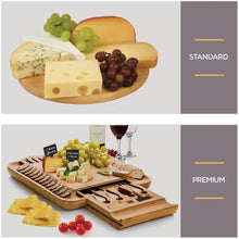Load image into Gallery viewer, Cheese / Charcuterie Board Set with Slide Out Drawer, Includes - 4 Knifes - 3 Slates, 2 Chalks
