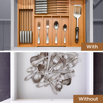 Expandable Bamboo Drawer & Knife Organizer