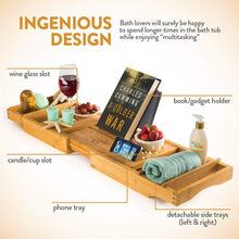 Load image into Gallery viewer, Luxury Expandable Bamboo Spa Bathtub Caddy - New
