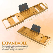 Load image into Gallery viewer, Luxury Expandable Bamboo Spa Bathtub Caddy - New
