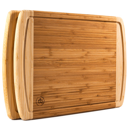 Thick Bamboo Cutting Board Set – 2-Pack