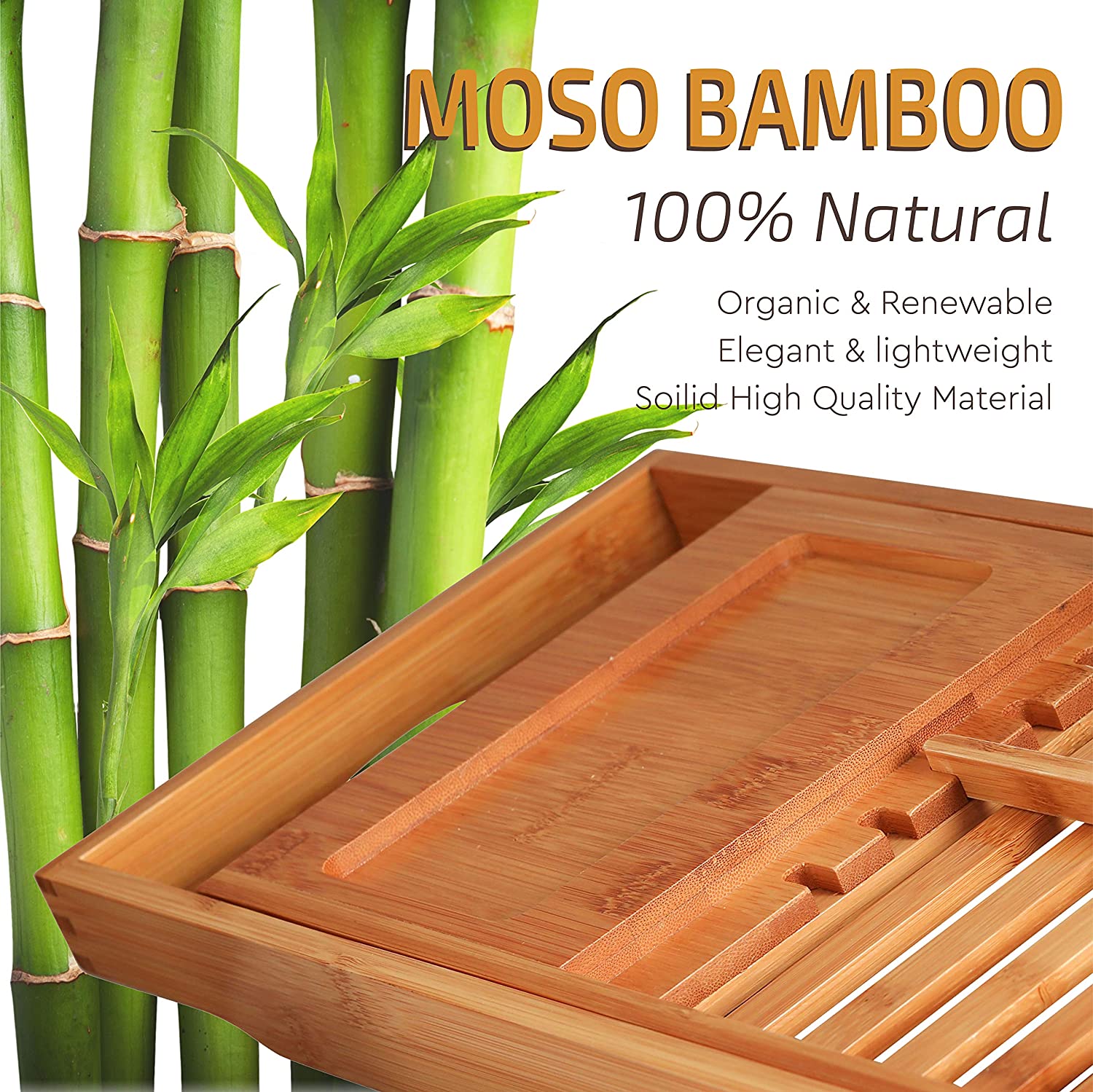 Bamboo Shower Caddy  Bathtub Wooden Bathroom Storage Caddy – Bambusi
