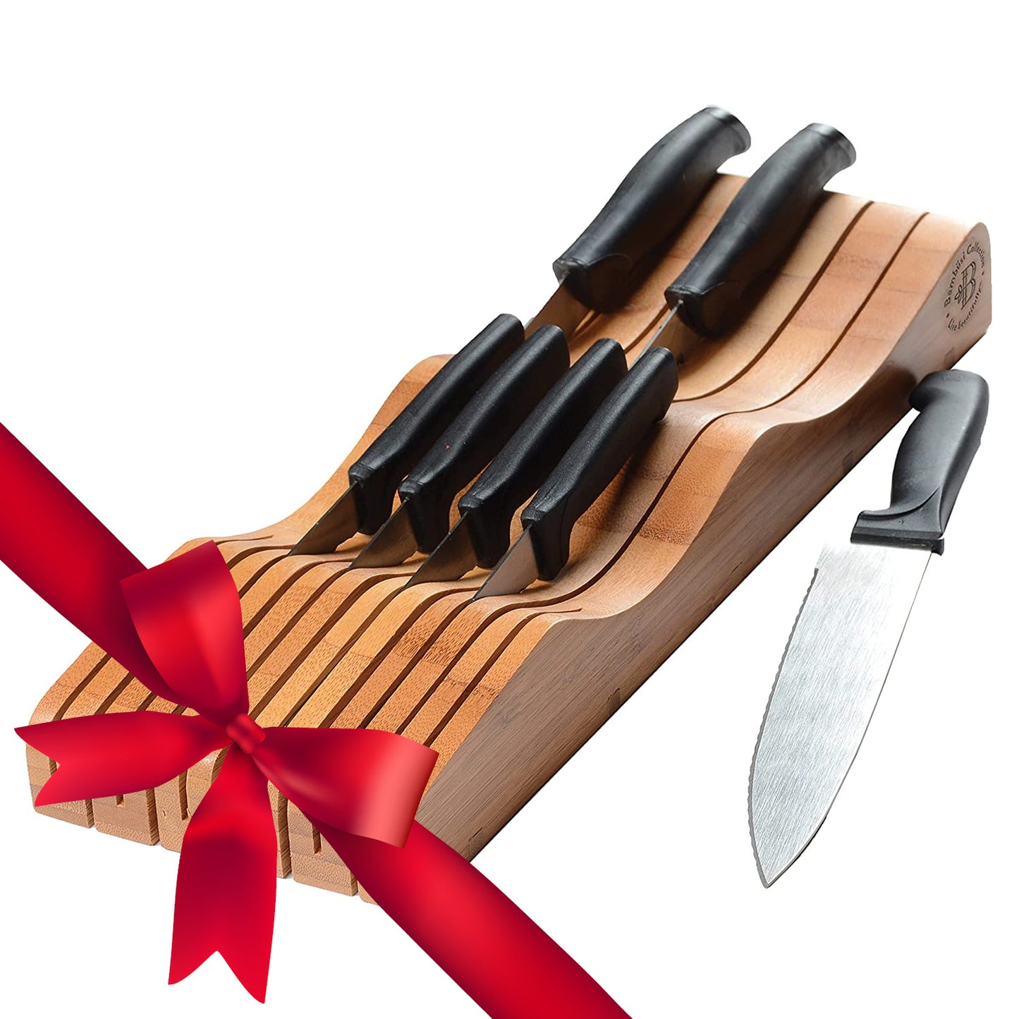Bamboo In-Drawer Knife Organizer