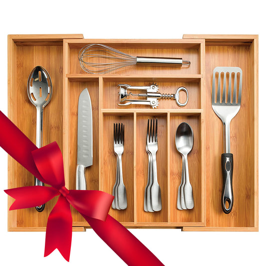 Bamboo Silverware Drawer Organizer