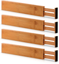 Load image into Gallery viewer, Small Adjustable Bamboo Drawer Organizer (4-Pack)
