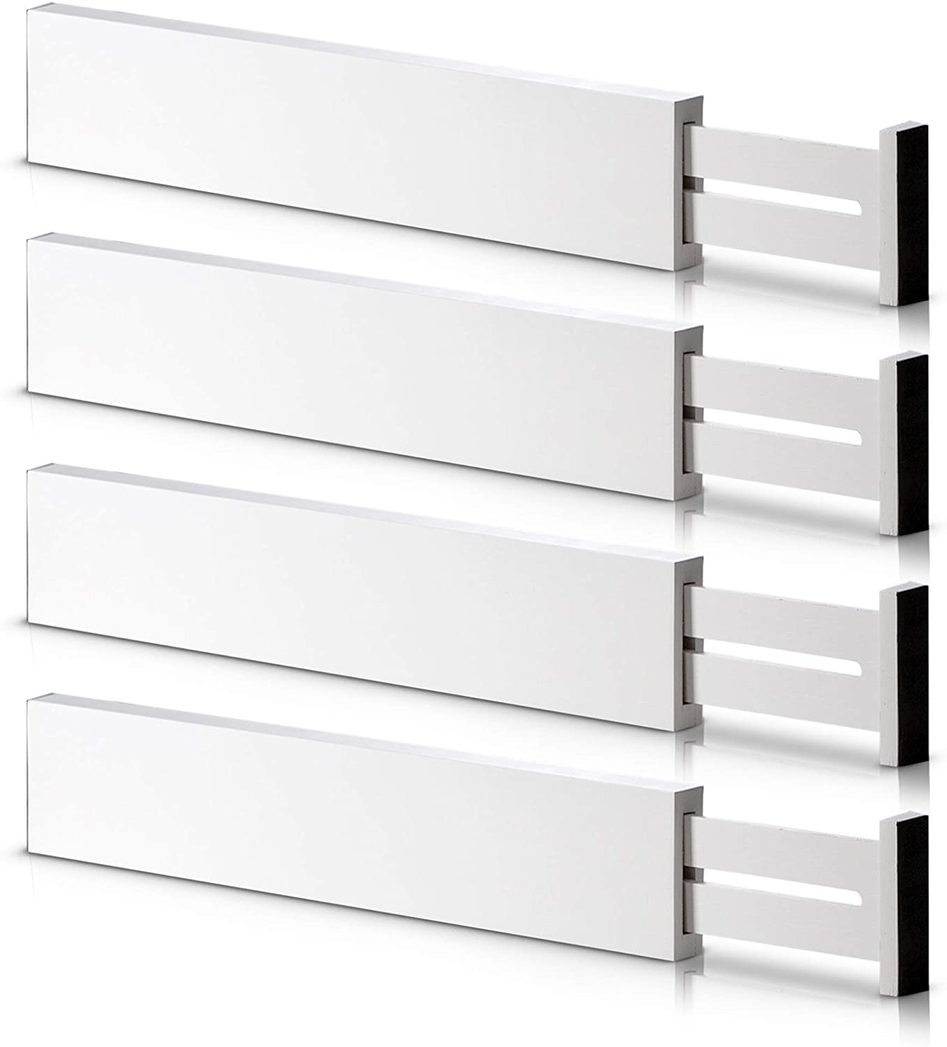 Adjustable Bamboo Drawer Dividers – 4 Pack
