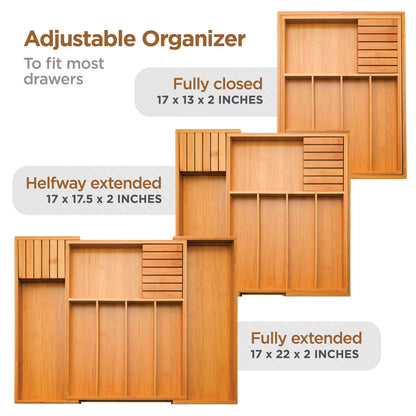 Expandable Bamboo Drawer & Knife Organizer