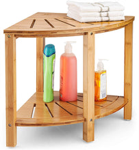 Load image into Gallery viewer, Bamboo Indoor/Outdoor Corner Storage Shelf
