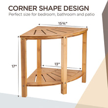 Load image into Gallery viewer, Bamboo Indoor/Outdoor Corner Storage Shelf
