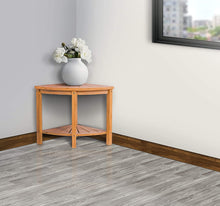 Load image into Gallery viewer, Bamboo Indoor/Outdoor Corner Storage Shelf
