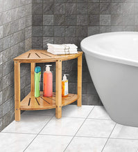 Load image into Gallery viewer, Bamboo Indoor/Outdoor Corner Storage Shelf
