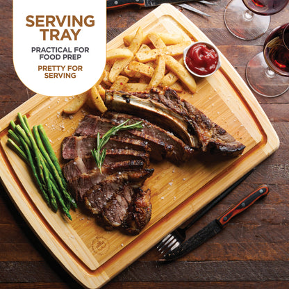 Thick Bamboo Cutting Board Set – 2-Pack