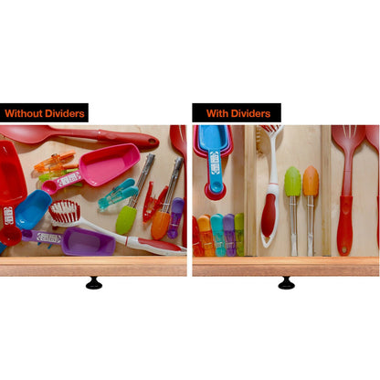 Adjustable Bamboo Drawer Dividers – 6-Pack