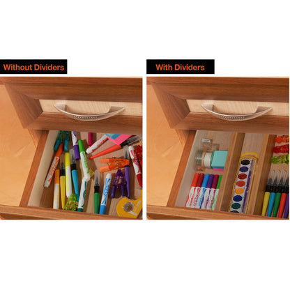 Adjustable Bamboo Drawer Dividers – 6-Pack